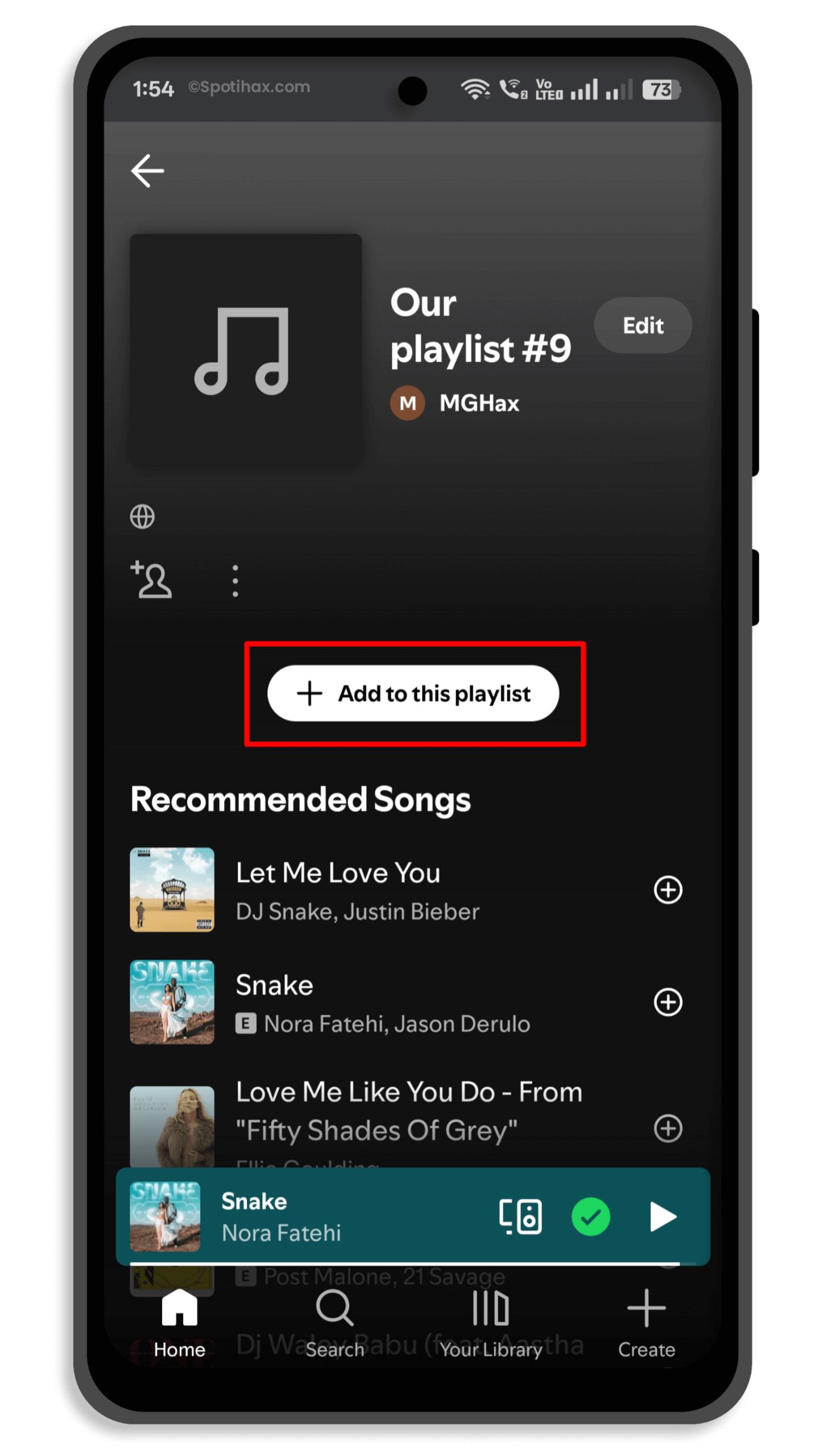 "How to add Songs to a Collaborative Playlist on Spotify Mobile" Guide Image