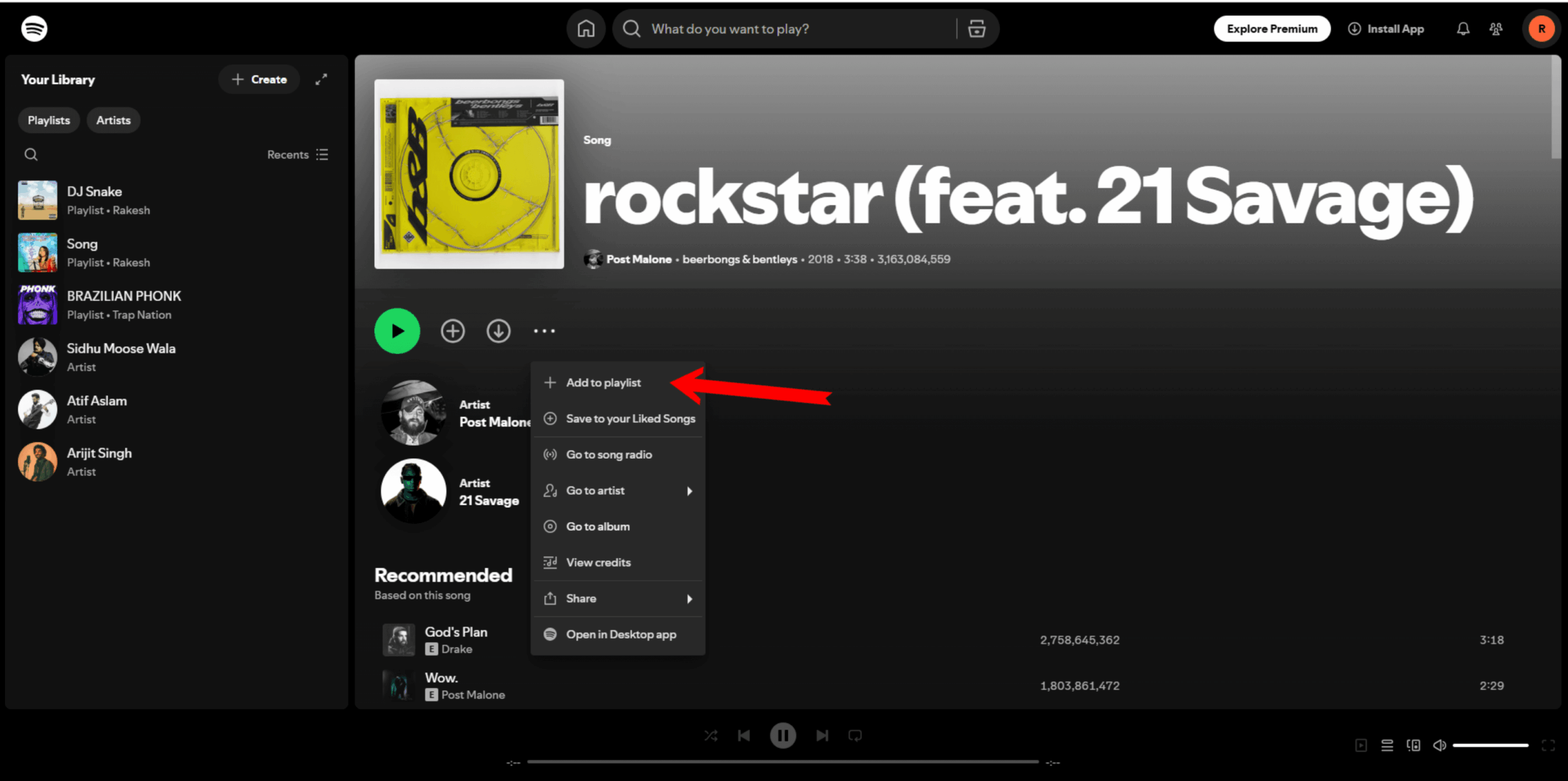 "How to Add Songs to a Spotify Playlist on a Desktop" Guide Image