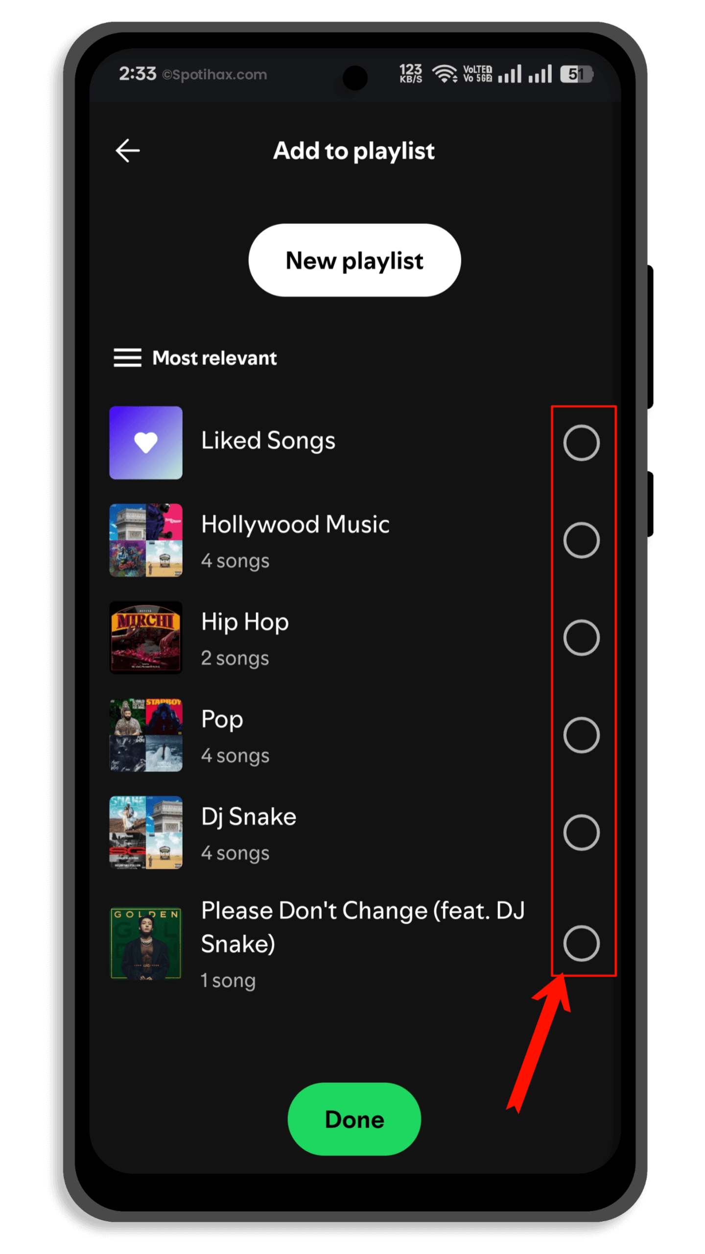 "How to add songs to a Spotify playlist on a mobile" Guide Image