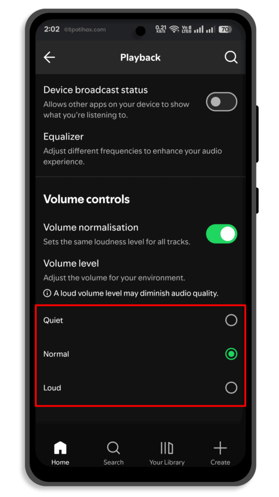 "How to Increase Spotify Volume Level on Android" Guide Image