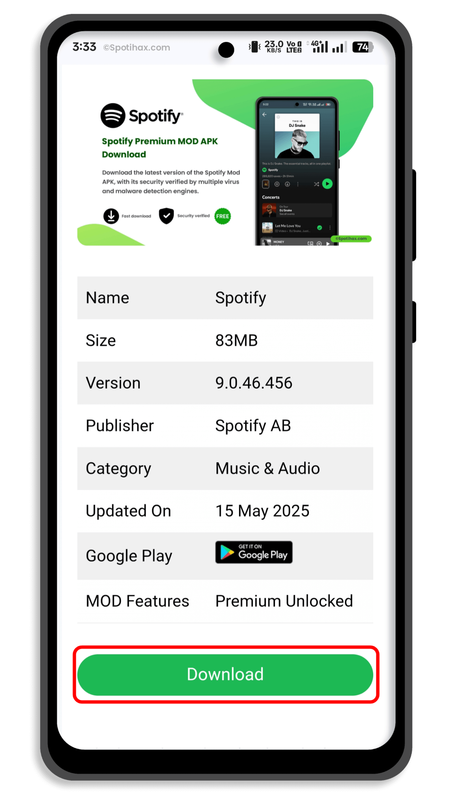 "How To Download Spotify Premium MOD APK" Guide Image