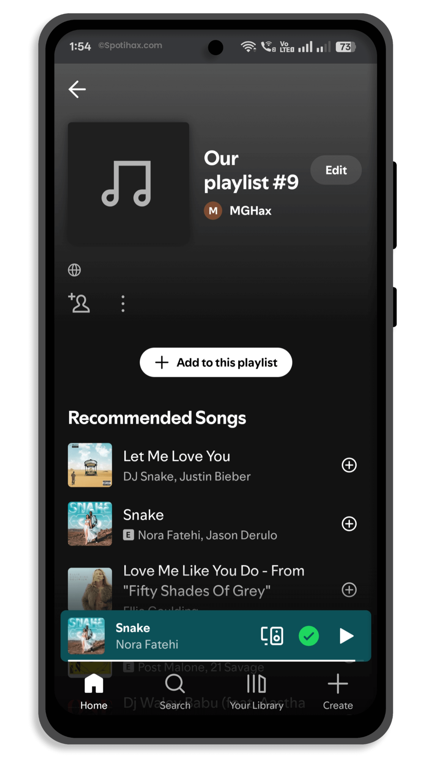 "How to Make a Collaborative Playlist on Spotify (Mobile)" Guide Image