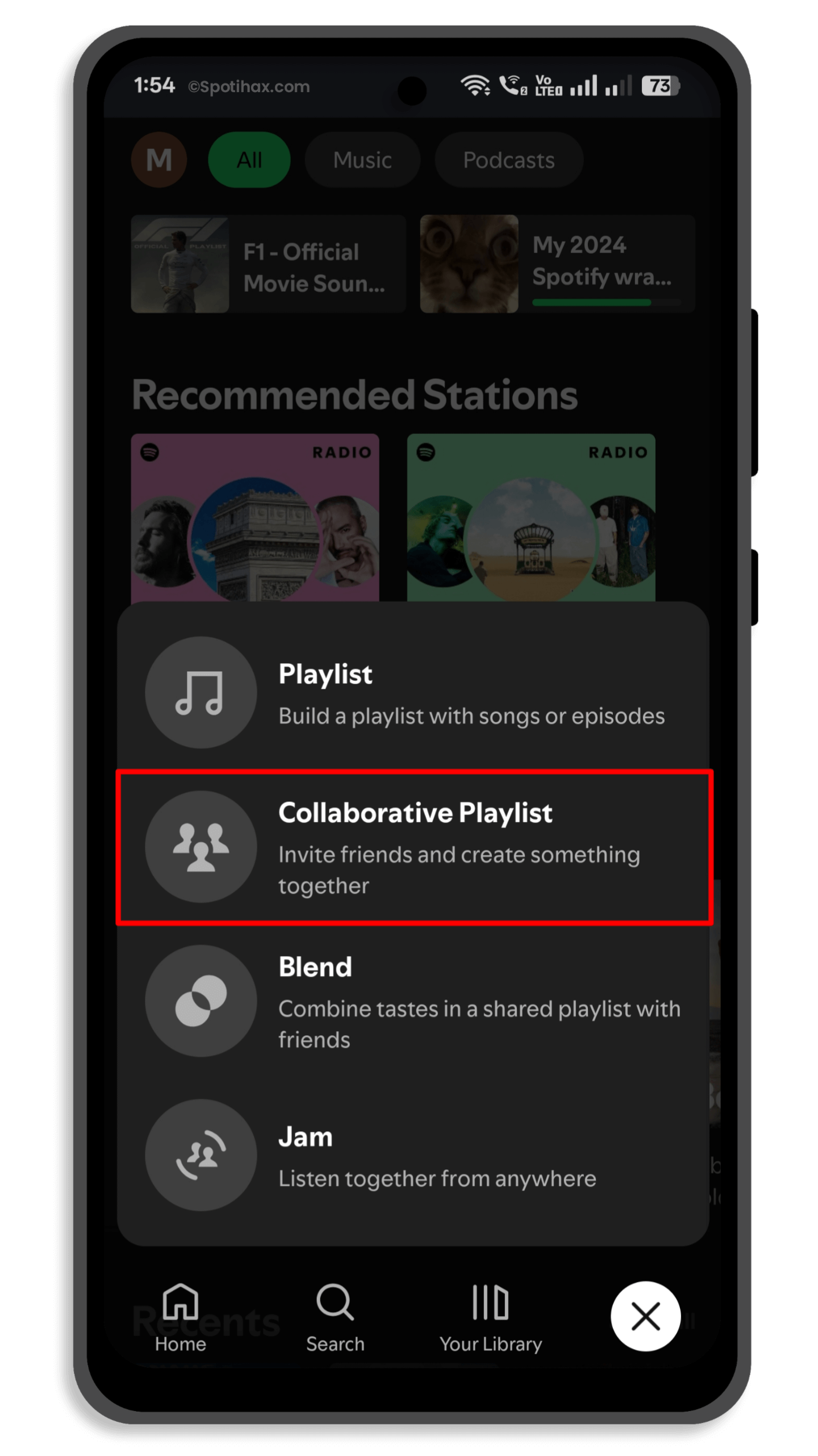 "How to Make a Collaborative Playlist on Spotify (Mobile)" Guide Image