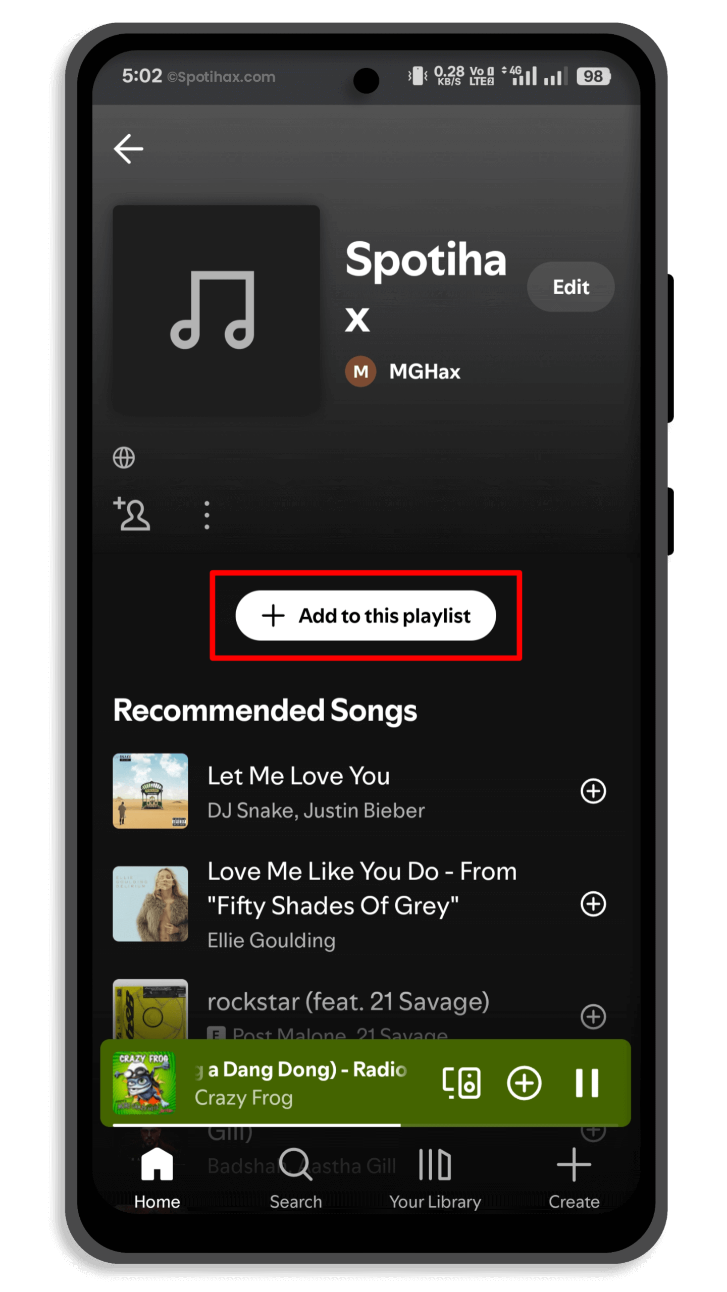 "How to Make a Playlist on Spotify Mobile" Guide Image