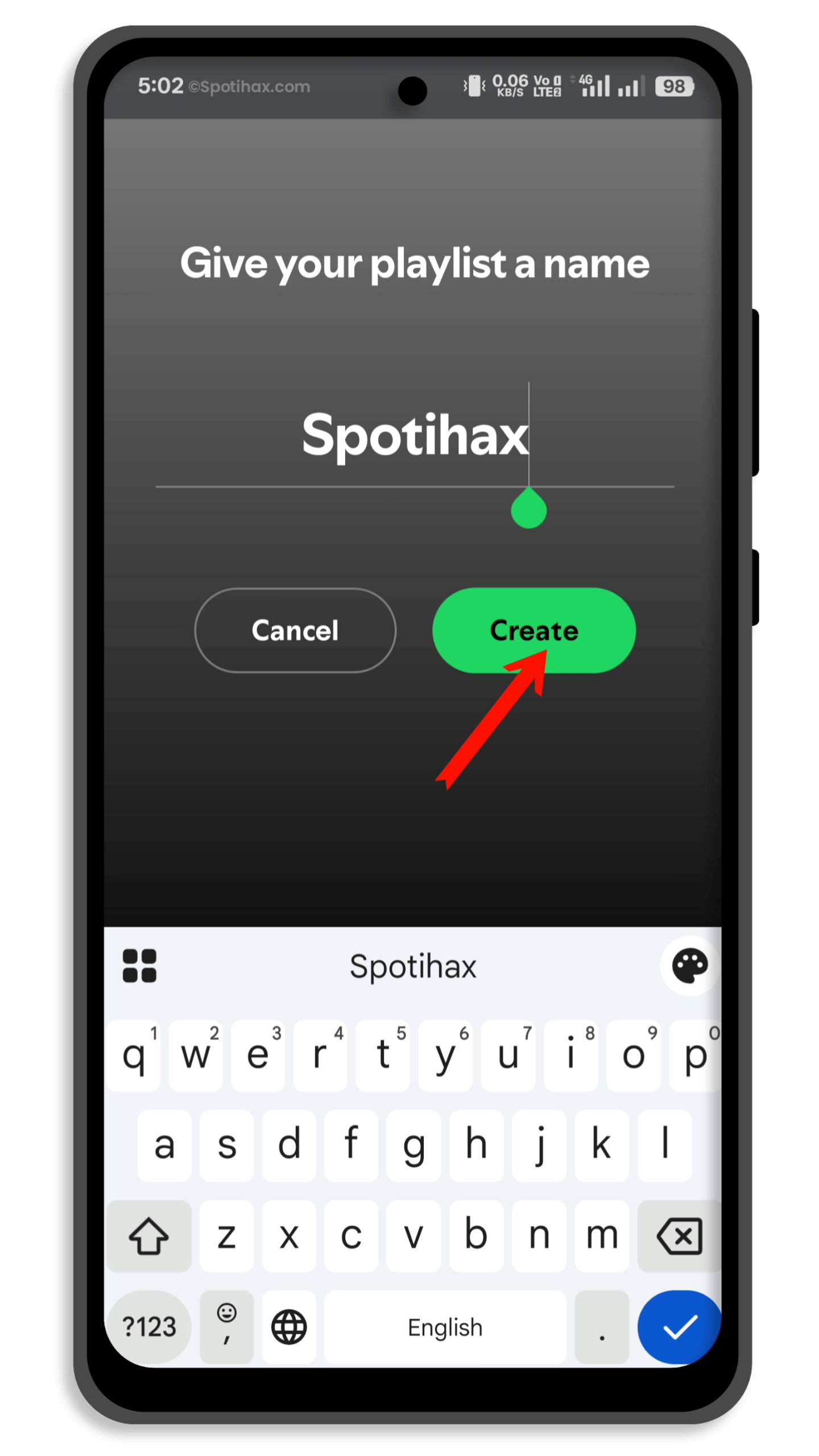 "How to Make a Playlist on Spotify Mobile" Guide Image