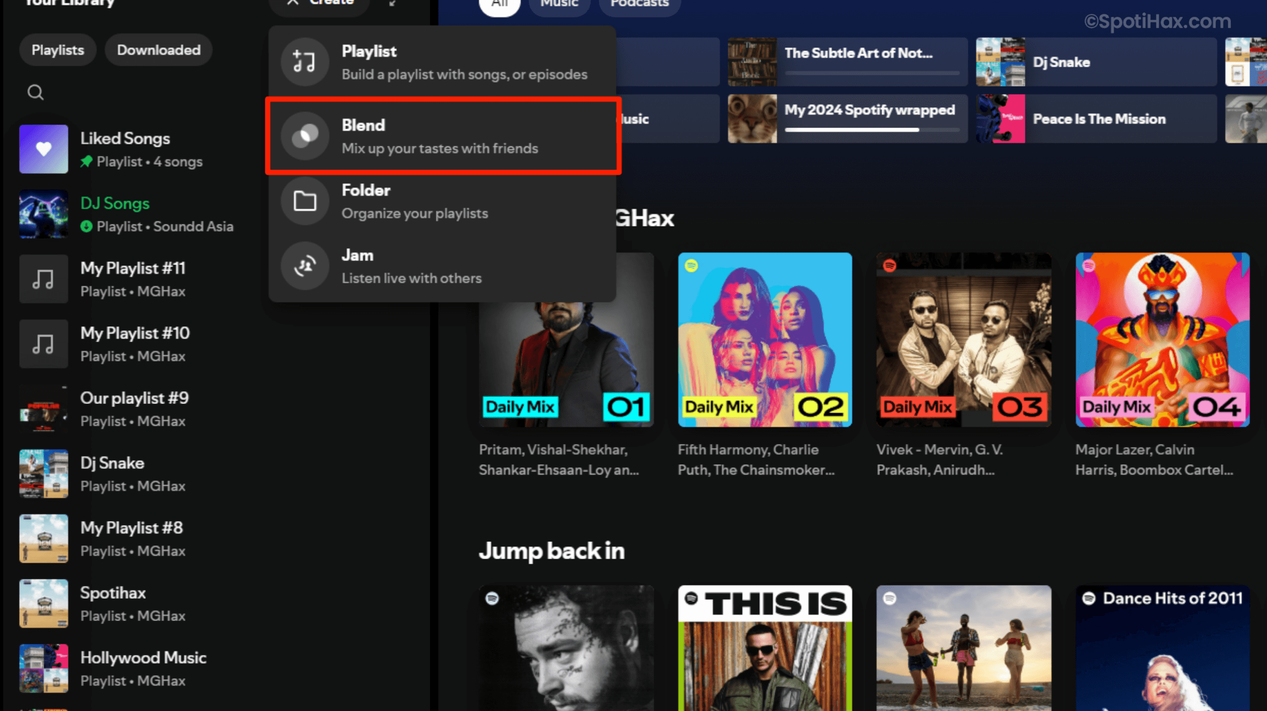 "How to Make a Spotify Blend Playlist on Desktop" Guide Image