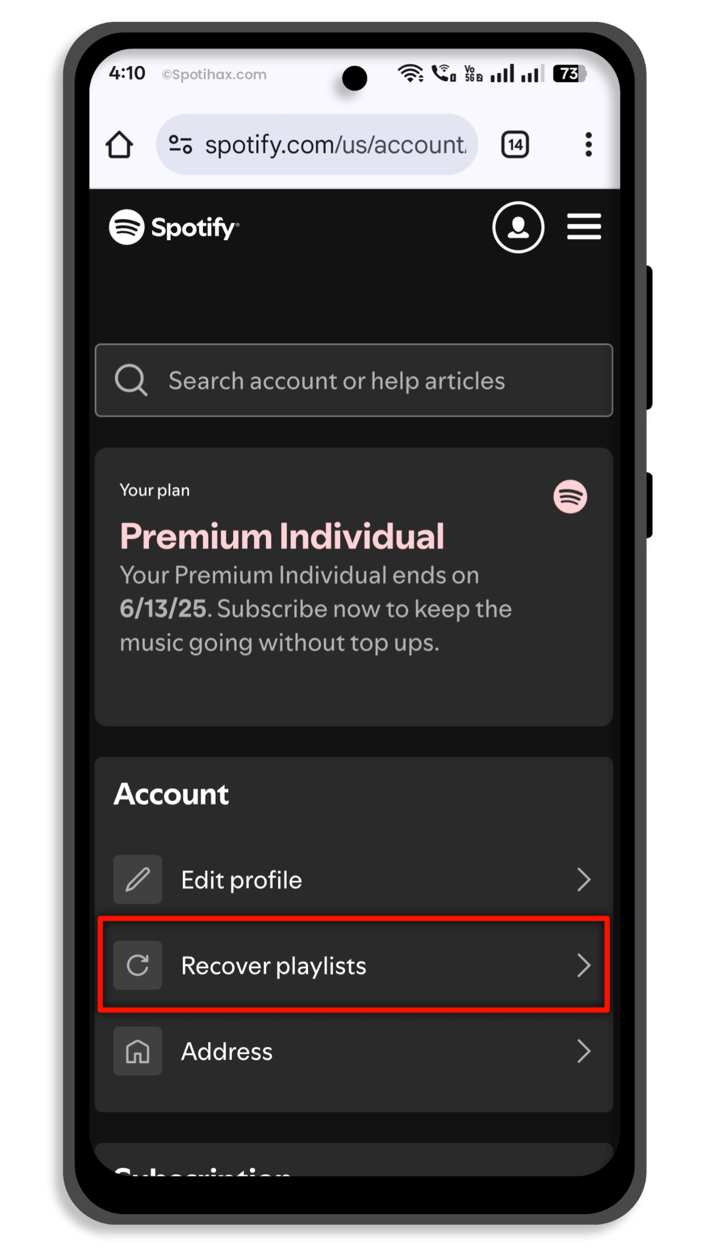 "How to Recover Deleted Playlists on Spotify (Mobile)" Guide Image