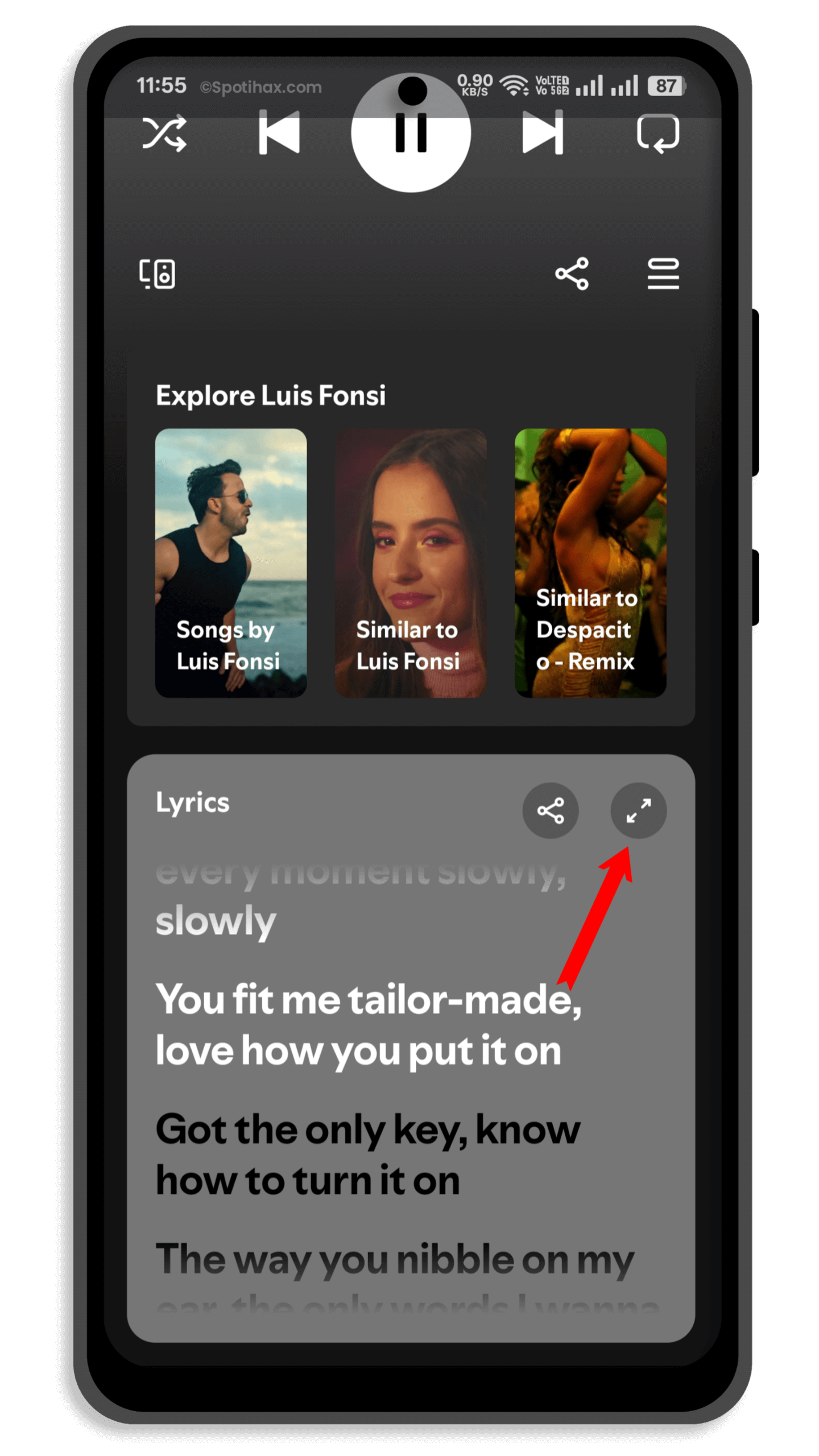 How to see lyrics on Spotify (Mobile) Guide Image