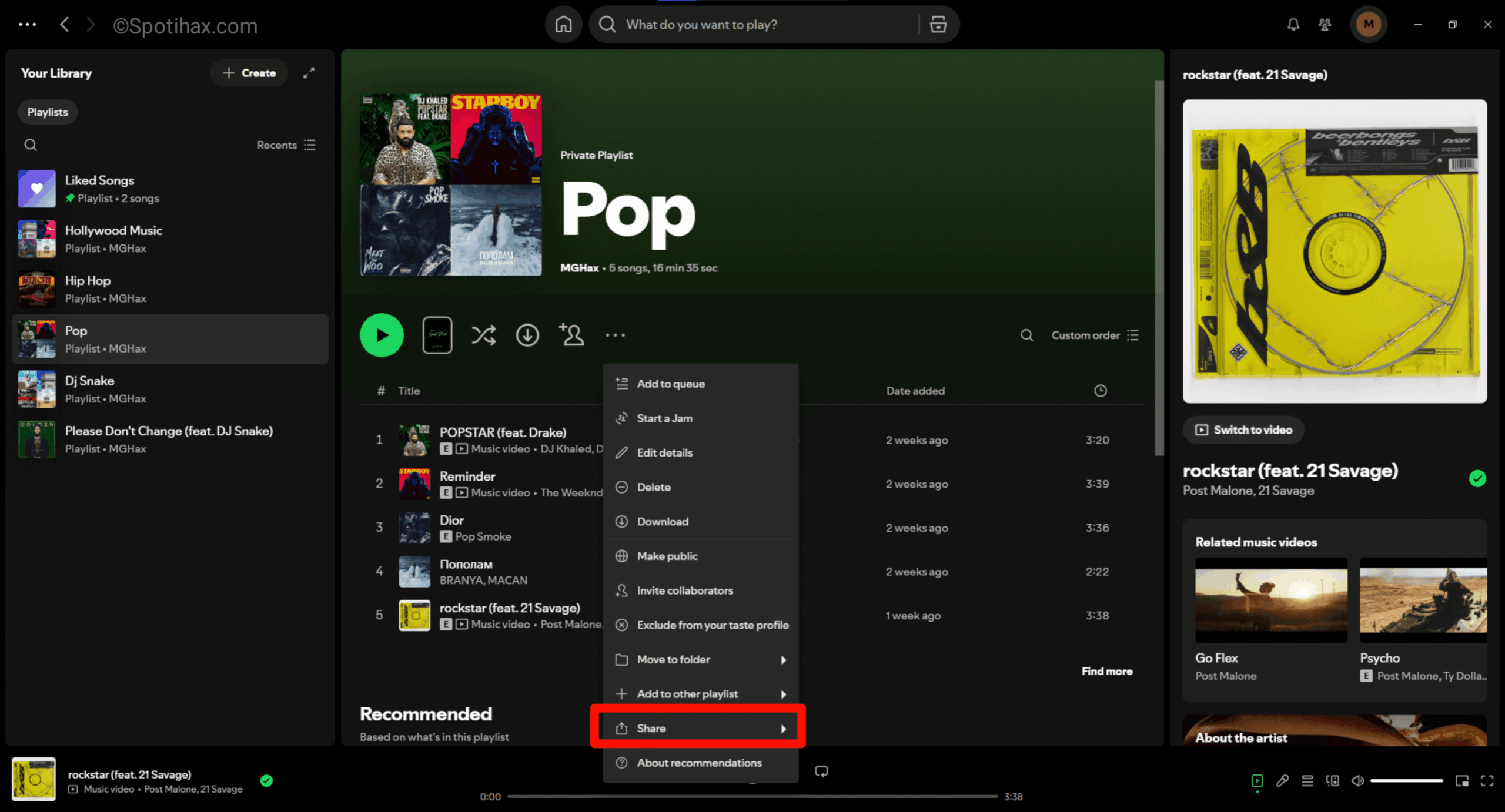 "How to Share a Spotify Playlist on Desktop" Guide Image