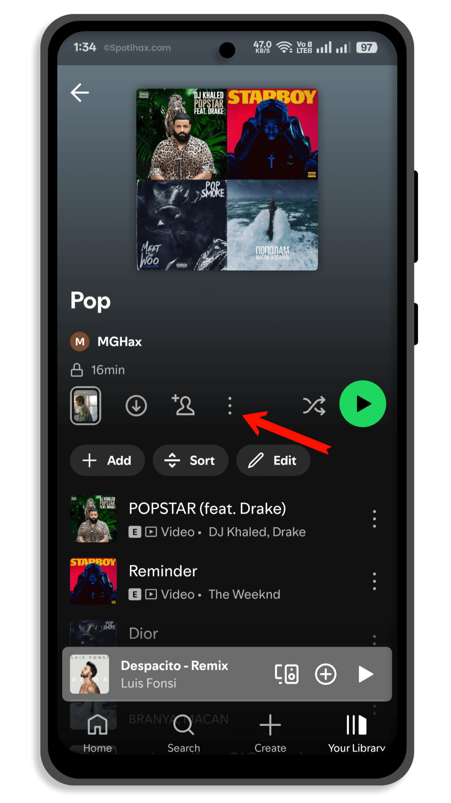"How to Share a Spotify Playlist on Mobile" Guide Image