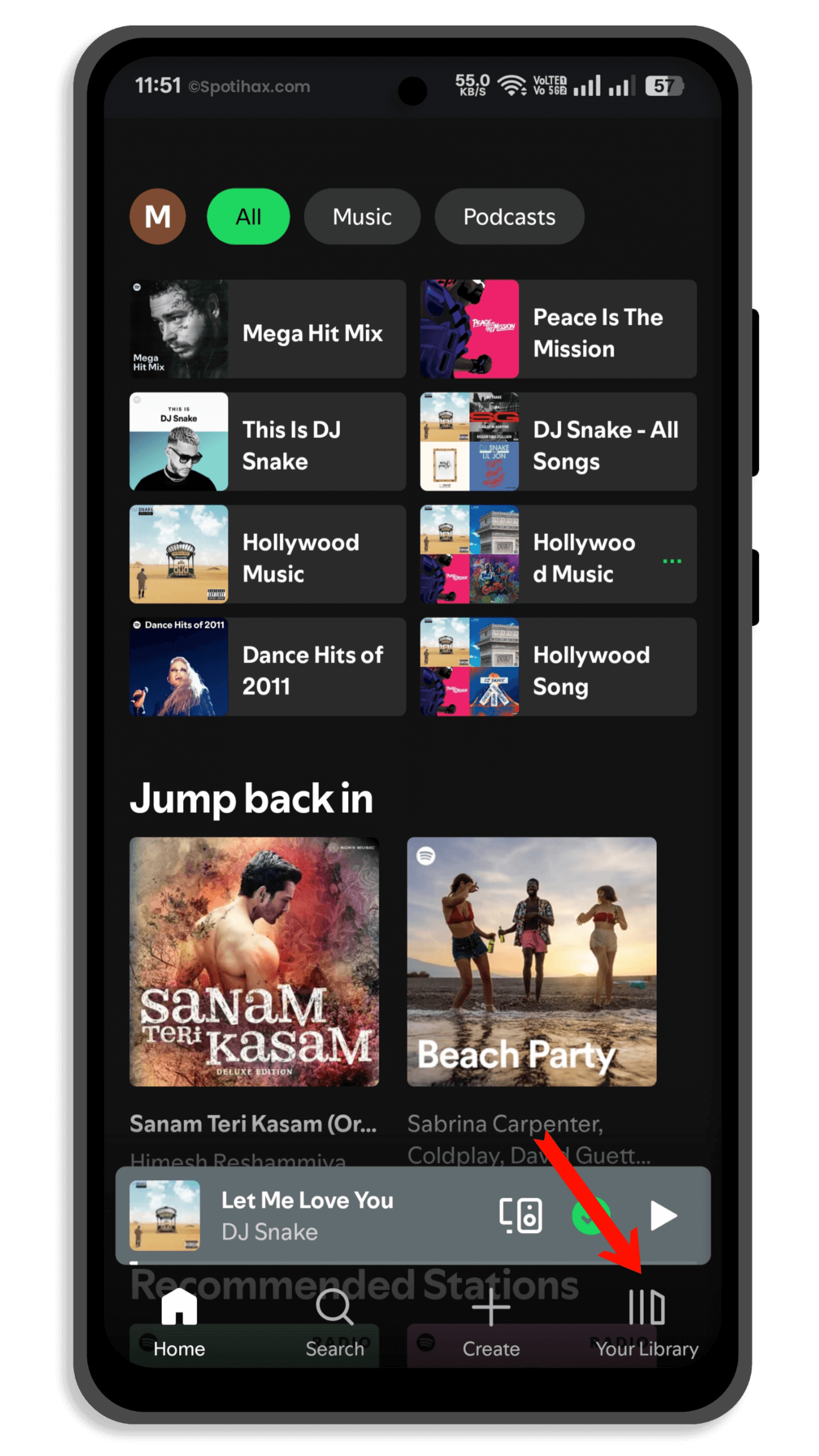 "How to shuffle a Spotify playlist on Mobile" Guide Image