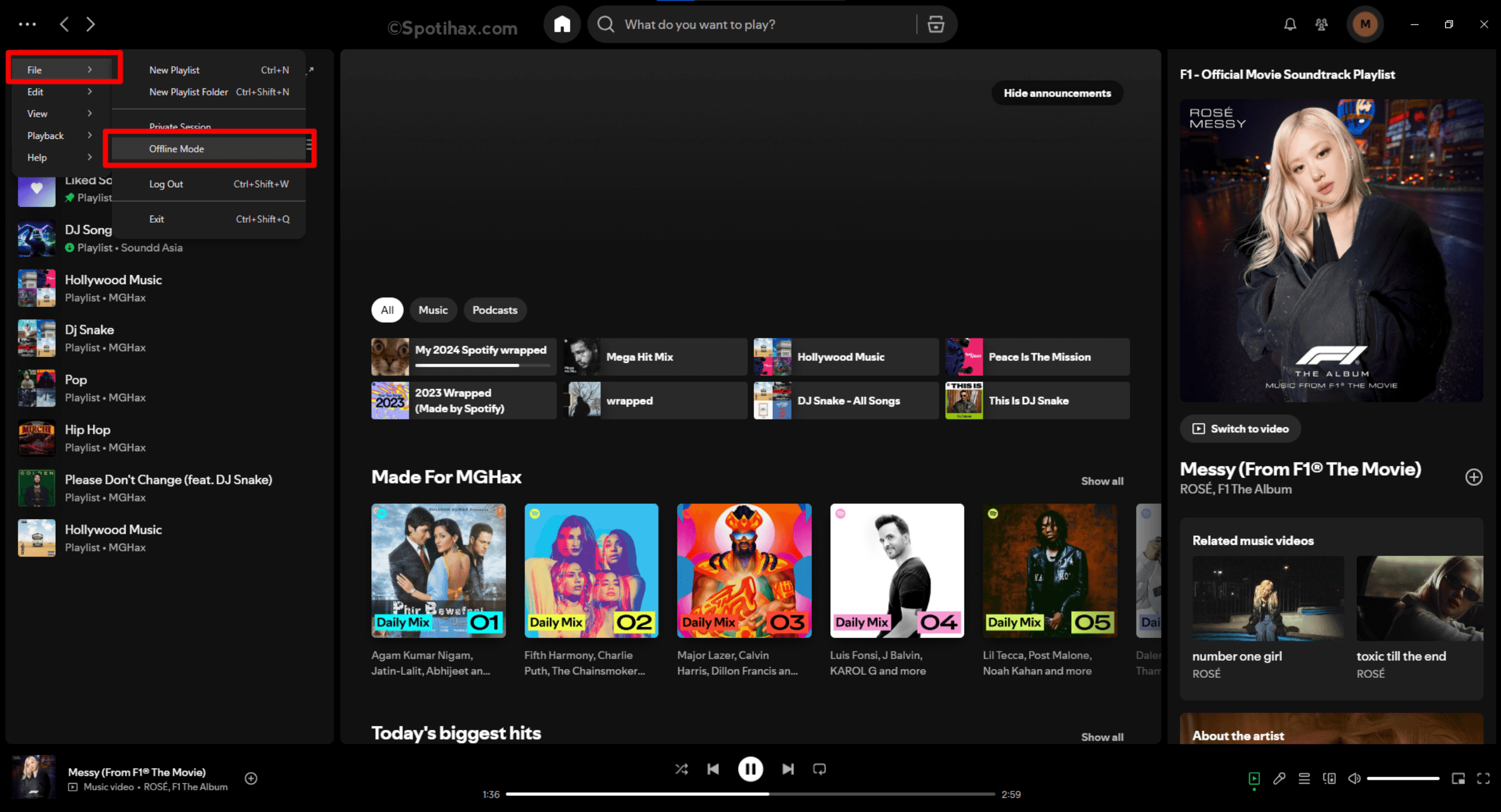 "How to turn on Spotify Offline Mode on Desktop" Guide Image