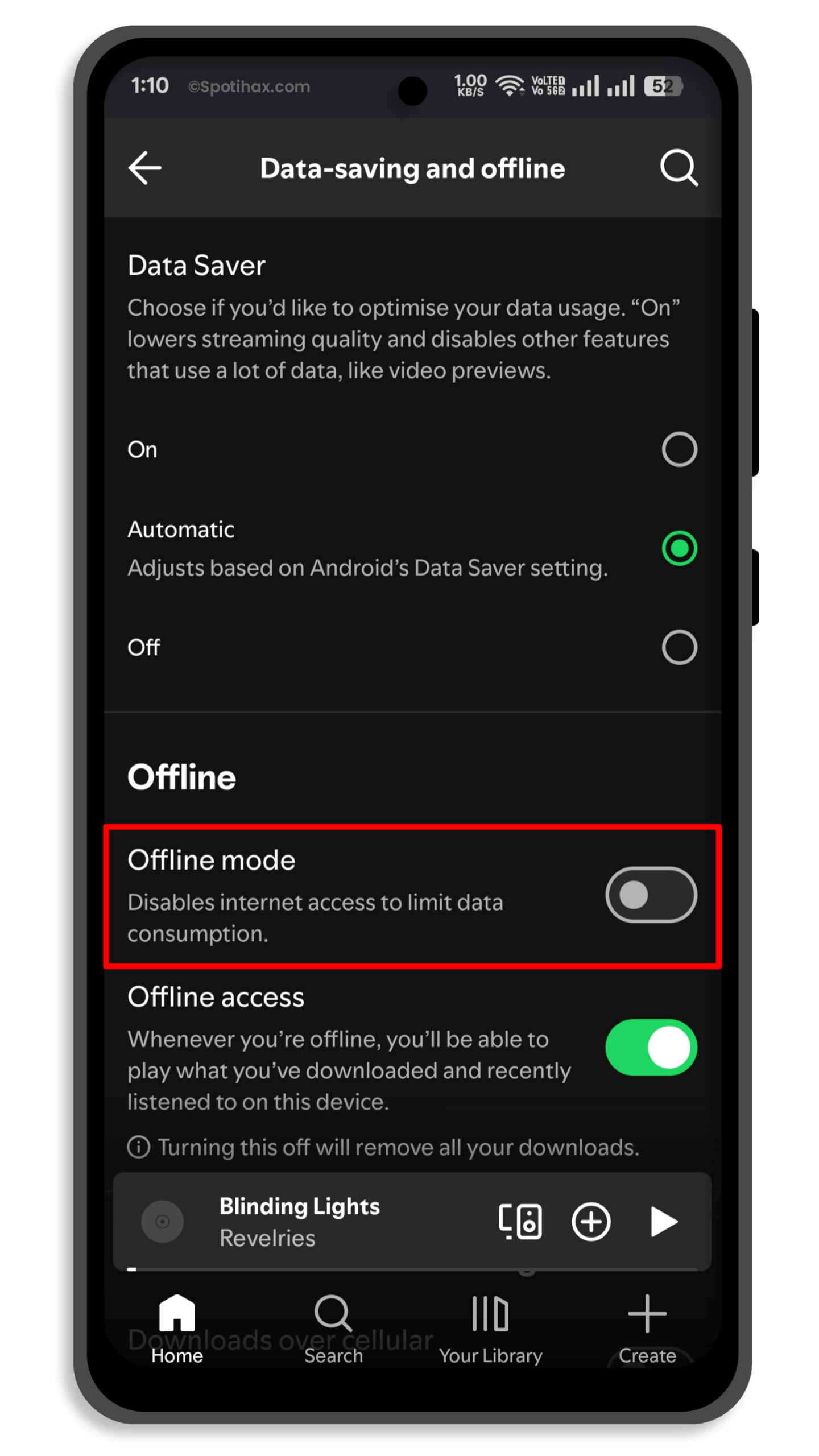 "How to turn on Spotify Offline Mode on mobile" guide Image