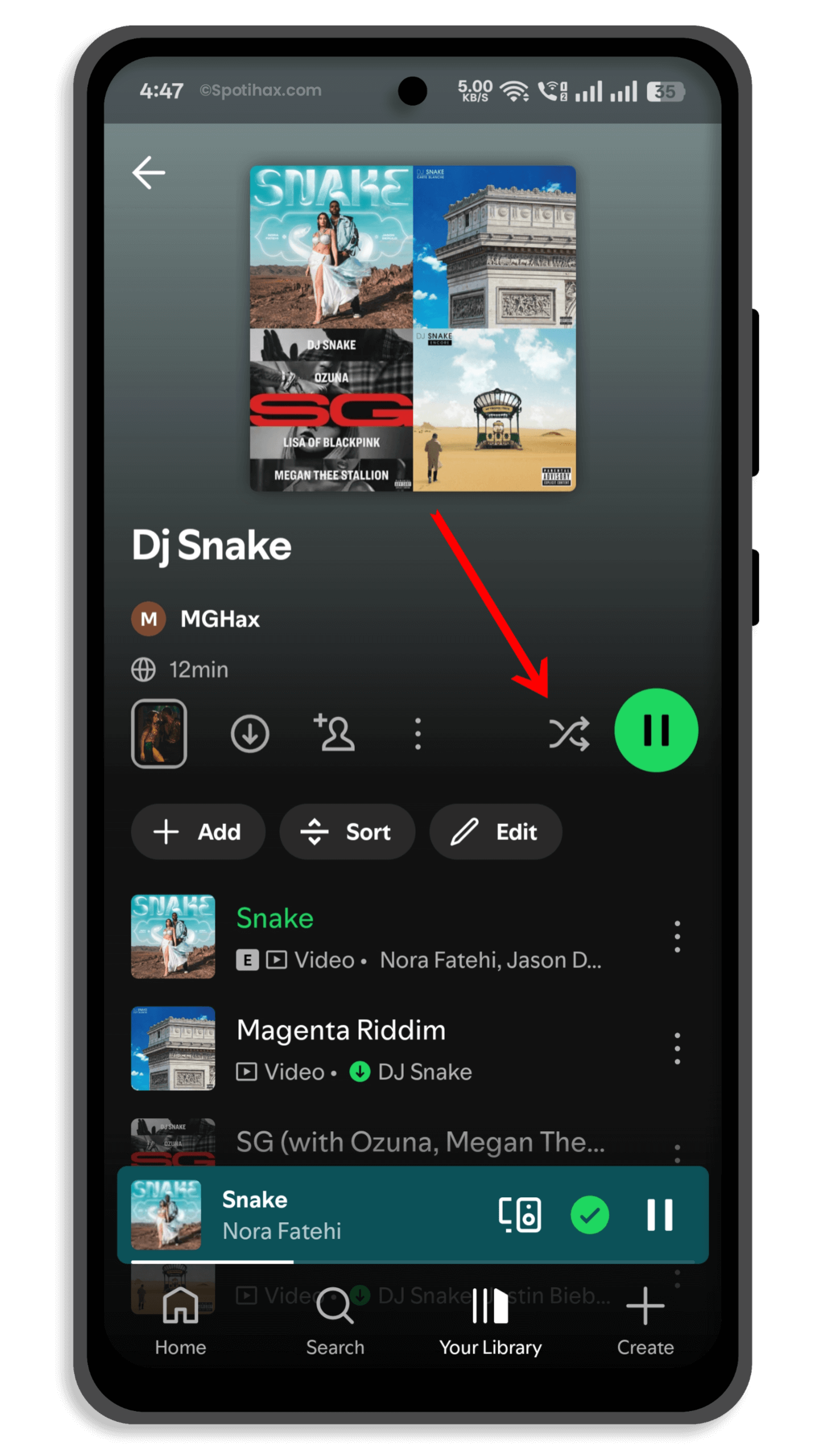 "How to Turn on Spotify Smart Shuffle" Guide Image